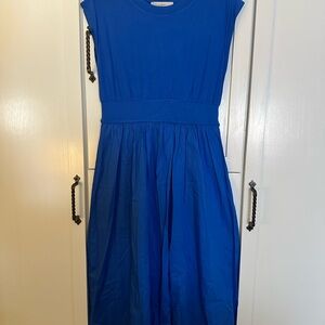 LOFT Vibrant Blue Midi Dress